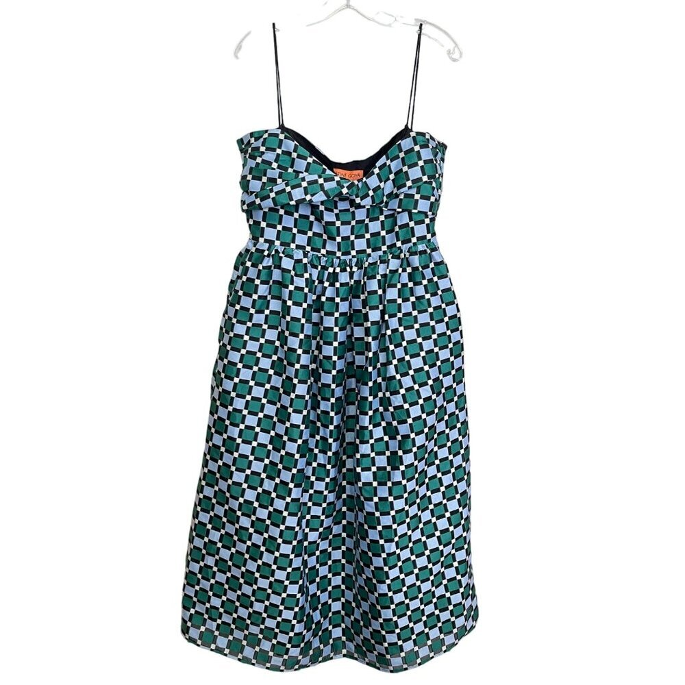 Stine Goya $585 Arya Check Pattern Midi Dress Pockets Size Large NWT - Picture 5 of 10